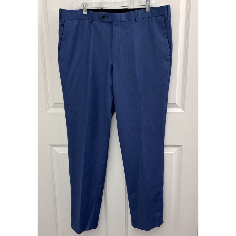 Coppley Reda 1865 Super 130's Traceable Wool Mens Dress Pants Blue Size 40R 0470